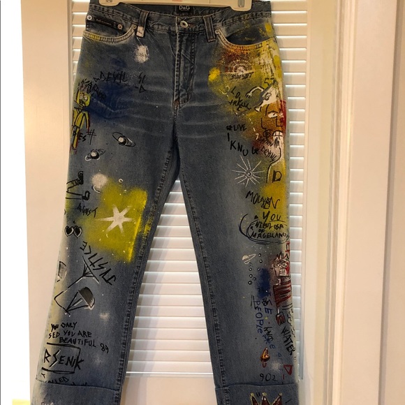Dolce & Gabbana Denim - ❤️🌈❤️ Dolce and Gabanna painted Jeans size 6